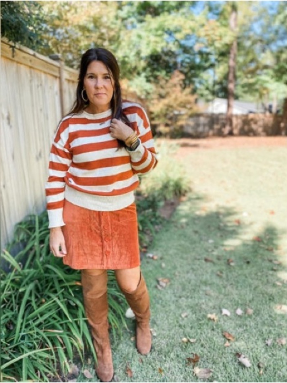 LuLaRoe Burnt Orange Corduroy Skirt NWOT